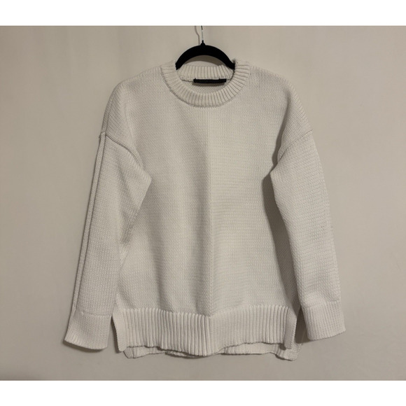 Jenni Kayne Everyday Sweater Crewneck Large Relaxed Knit White - Picture 3 of 8